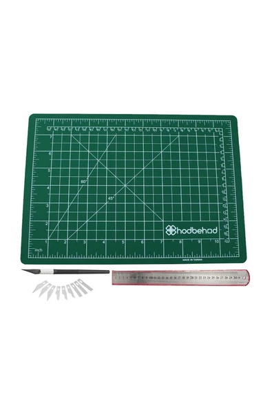 hodbehod A4 Yeşil Hobi Kesim Matı Seti Çift Taraflı Cutting Mat Set