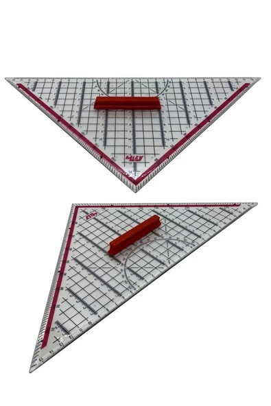 Artus Tedarik Üçgen Geoderik Cetvel 32 Cm Ekstra Tutuculu Ölçekli - 3