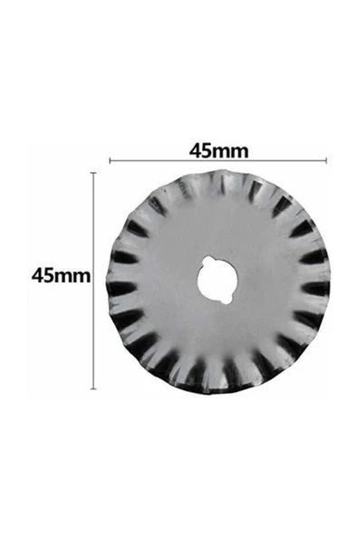 İşkur Makina Yuvarlak Bıçak Rulet Disk Kumaş Karton Kesici 10 Adet Yedek Bıçağı Komple Kesim Seti 45mm - 3
