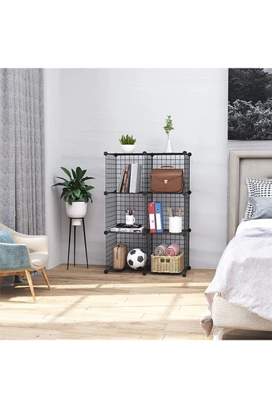 hodbehod 6 Bölmeli Portatif Çok Amaçlı Metal Tel Dolap Raf Organizer - 6