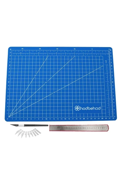 hodbehod A3 45x30cm Mavi Hobi Kesim Altlığı Çift Taraflı Cutting Mat Set