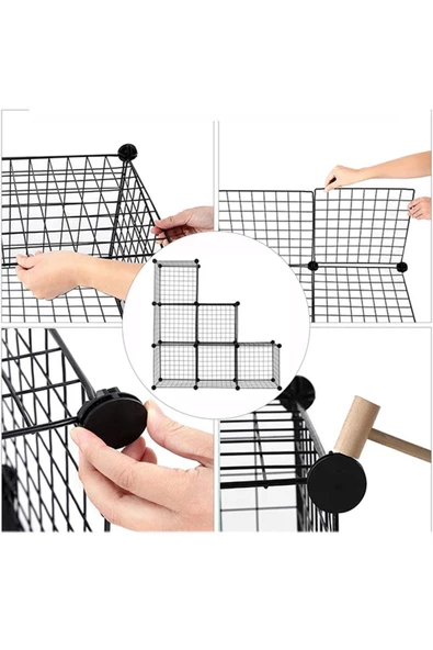 hodbehod 6 Bölmeli Portatif Çok Amaçlı Metal Tel Dolap Raf Organizer - 5