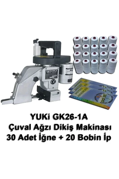 Yuki GK26-1A Çuval Ağzı Dikiş Makinası + 30 Adet İğne + 20 Bobin İp