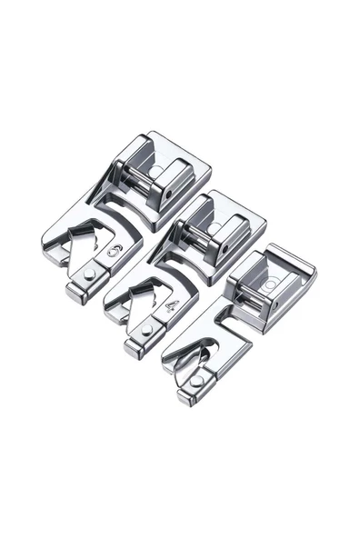 KRC TEKSTİL Aile Dikiş Makinası Kıvırma Ayak Seti - 2mm 4mm 6mm (ayak Tutucu Dahil)