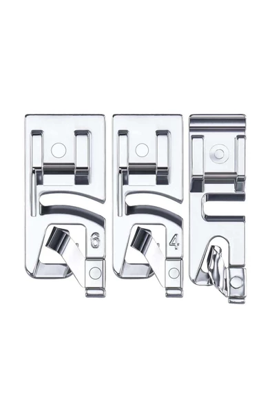 KRC TEKSTİL Aile Dikiş Makinası Kıvırma Ayak Seti - 2mm 4mm 6mm (ayak Tutucu Dahil) - 3