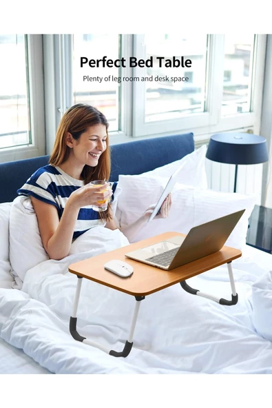 hodbehod Laptop Sehpası Masası Katlanabilir Yatak Koltuk Üstü Kahvaltı Bilgisayar Sehpası - 4