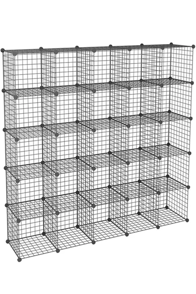 hodbehod 25 Bölmeli Metal Portatif Kitaplık Raf Dolap Organizer - 4
