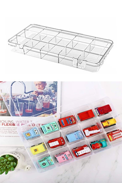 hodbehod 15 Bölmeli Ayarlanabilir Organizer Plastik Kutu - 5