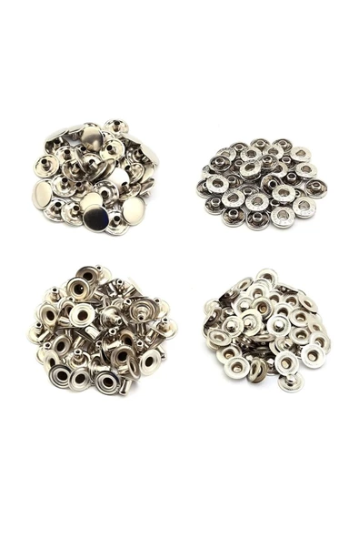 hodbehod 100 Set Paslanmaz 12.5mm Metal Çıt Çıt ve Manuel Çakım Kiti - 2