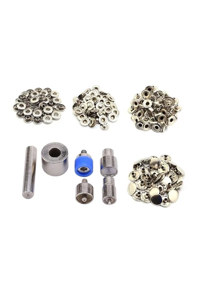 hodbehod 100 Set Paslanmaz 12.5mm Metal Çıt Çıt ve Manuel Çakım Kiti