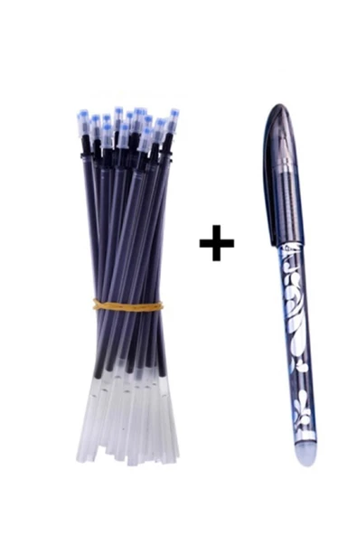 İşkur Makina Isı Ile Uçan Silinebilen Refill Kalem Içi Ve Kalem Siyah 11 Adet - 1 Kalem 10 Uç ürün görseli 1