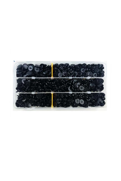 İşkur Makina Plastik Siyah Çıt Çıt Düğme 200 Set 12.5mm - 2