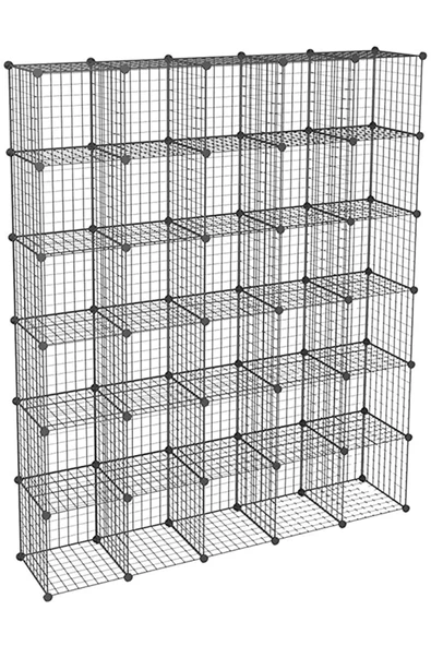 hodbehod 30 Bölmeli Metal Sökülüp Takılabilen Dolap Raf Organizer Gardırop - 4