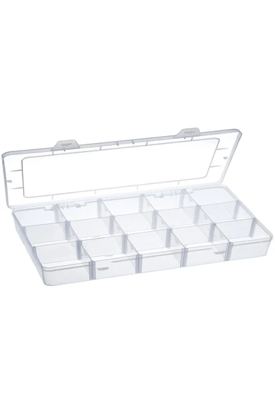 hodbehod 15 Bölmeli Vida Çivi Dübel Ayarlanabilir Organizer Plastik Kutu 3 Adet - 2
