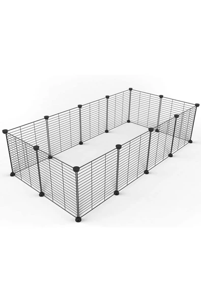 hodbehod Evcil Küçük Hayvan Kedi Köpek Kuş Evi Kafesi Oyun Parkı Portatif Taşınabilir Metal Tel 12 Panel - 4