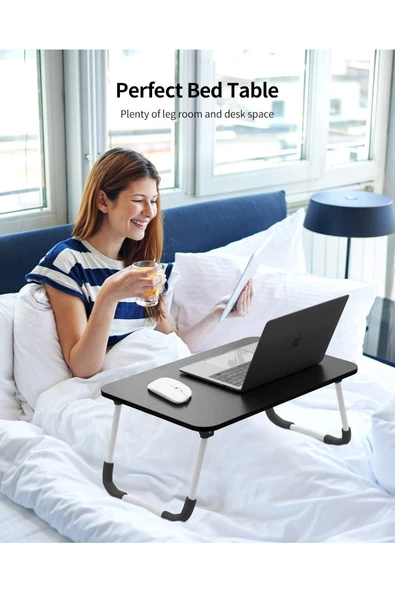 hodbehod Portatif Katlanabilir Düz Yüzeyli Yatak Üstü Laptop Çok Amaçlı Sehpa - 3