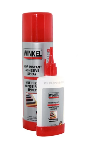 Winkel Mdf Ahşap Metal Hızlı Yapıştırıcı Sprey Seti 400+100 Ml - Japon Yapıştırıcısı