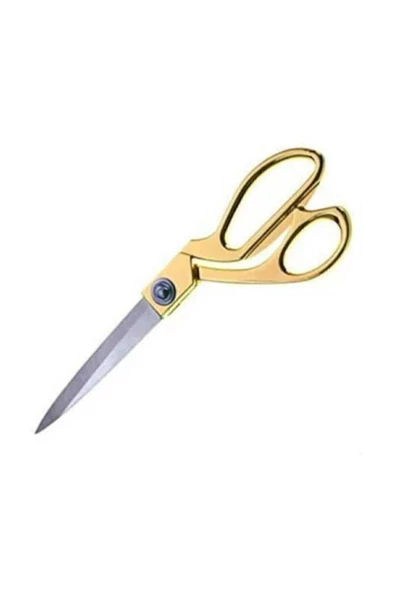 Janissary Kumaş, Deri, Kot Kesim 24cm Altın Sarısı Profesyonel Terzi Makası - 4