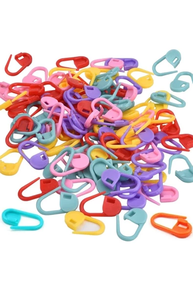 hodbehod 200 Adet Ilmek Sabitleyici Ip Tutucu Plastik Çengelli Iğne Plastik Örgü Şiş Kutulu Set - 4