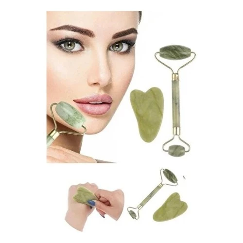 Jade Roller Gua Sha Taşı Seti - 2
