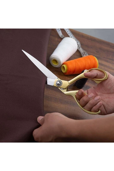 İşkur Makina Profesyonel Metal Terzi Makası Altın Renkli Büyük Boy 26 Cm - 4