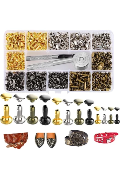 hodbehod 240 Set Karışık Renkli Rivet Perçin Aksesuar ve Çakım El Pensesi - 5