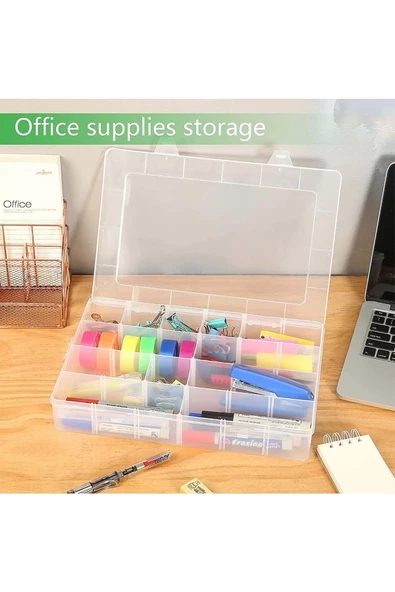 hodbehod 2 Adet 25 Bölmeli Ayarlanabilir Organizer Çok Amaçlı Plastik Kutu - 3