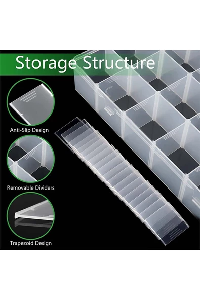 hodbehod 2 Adet 25 Bölmeli Ayarlanabilir Organizer Çok Amaçlı Plastik Kutu - 4