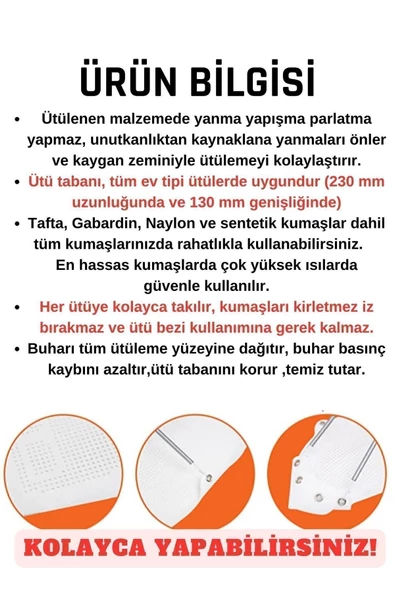 MNR Home Teflon Yanmaz Yapışmaz Ütü Altlığı Tabanlık - 3