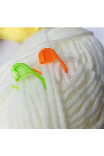 hodbehod 200 Adet Ilmek Sabitleyici Ip Tutucu Plastik Çengelli Iğne Plastik Örgü Şiş Kutulu Set - 2