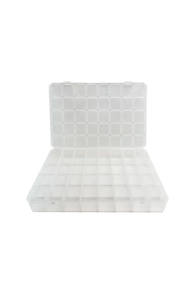 hodbehod 40 Bölmeli Büyük Şeffaf Kolye Yüzük Boncuk Takı Kutusu Organizer Düzenleyici Kutu - 2