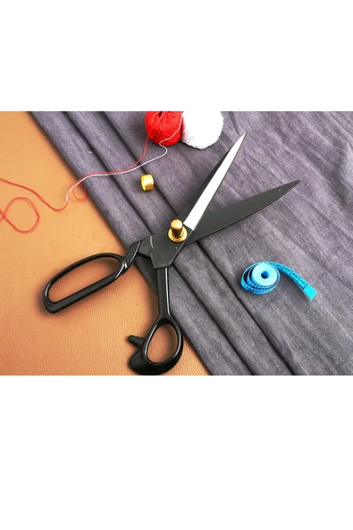 hodbehod 28 Cm Büyük Boy Vidalı Tezgah Üstü Çelik Somunlu Profesyonel Kumaş Kesim Makası - Resim 2