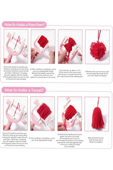 hodbehod Pom Pom Yapma Püskül Yapma Aleti Aparatı - 3