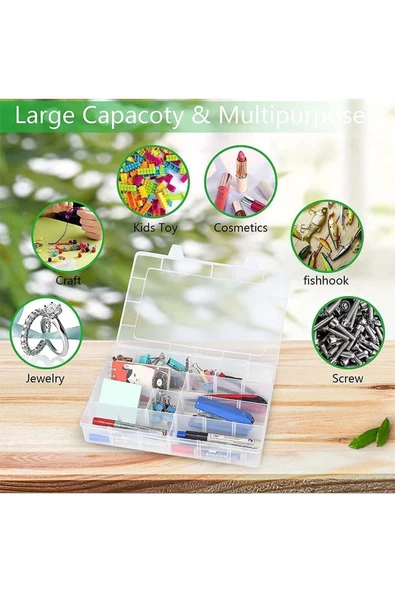 hodbehod 2 Adet 25 Bölmeli Ayarlanabilir Organizer Çok Amaçlı Plastik Kutu - 6