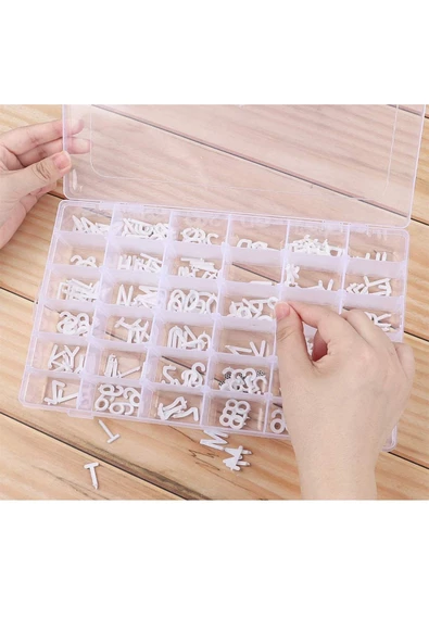 hodbehod 36 Ayarlanabilir Bölmeli Kolye Yüzük Takı Kutusu Organizer Düzenleyici Plastik Kutu 27.5x19.5x4.2 - 6