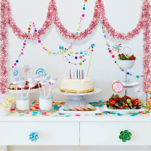 Simli Parti Süsü 2 Metre Pembe - 3