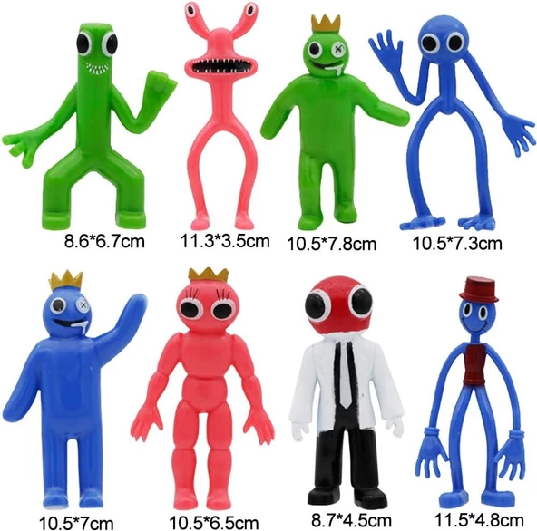 Rainbow Friends Roblox Monster Ithal Figür 8 Adet Premium Kaliteli Oyuncak 9-11.5 Cm - 2