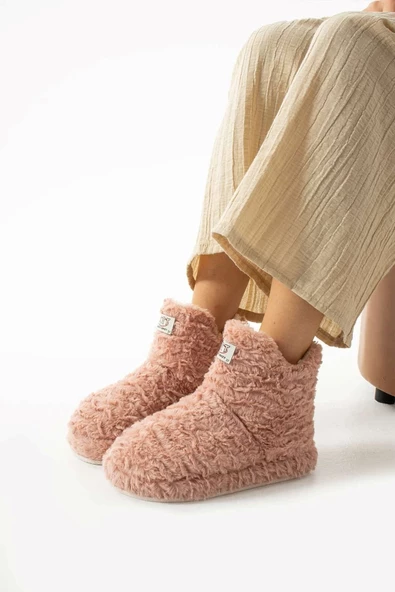 Albishoes Kadın Çocuk Yumuşak Kışlık Sıcacık Sessiz Kaydırmaz Taban Panduf & Ev Botu Ev Ayakkabısı - 3