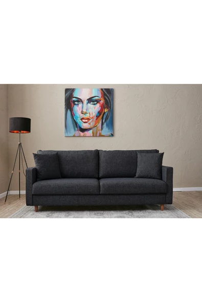 Evdebiz Eva Serisi Yataklı Üçlü Koltuk Antrasit