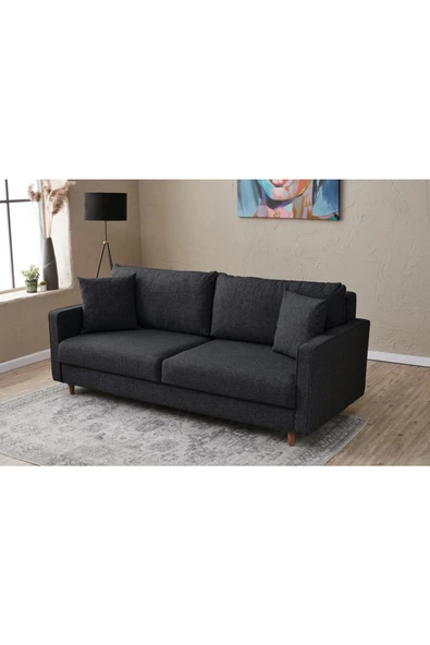 Evdebiz Eva Serisi Yataklı Üçlü Koltuk Antrasit - 2