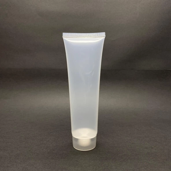 Şeffaf Boş Krem Tüpü 100ml , Vidalı Kapaklı Merhem Tüpü ,  Şeffaf Lipgloss Tüp 100 ml x 3 Adet - Resim 2