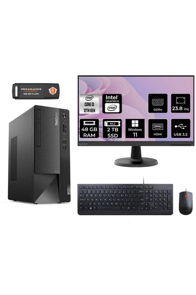 LENOVO Neo 50T AE01ATXS144 i3 12100 48GB RAM 2TB SSD 23.8" W11P MASAÜSTÜ BİLGİSAYAR ürün görseli