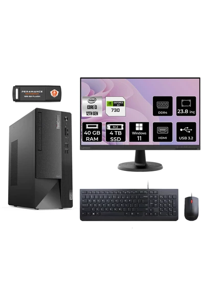 LENOVO Neo 50T AE01ATXS390 i3 12100 40GB RAM 4TB SSD GT730 23.8" W11H MASAÜSTÜ BİLGİSAYAR