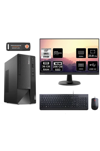 LENOVO Neo 50T AE11SE00MJTXS181 i5 12400 36GB RAM 256GB SSD RX550 23.8" FDOS MASAÜSTÜ BİLGİSAYAR