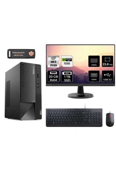 LENOVO Neo 50T AE0BJTXS468 i5 12400 20GB RAM 1TB SSD GT1030 23.8" FDOS MASAÜSTÜ BİLGİSAYAR ürün görseli