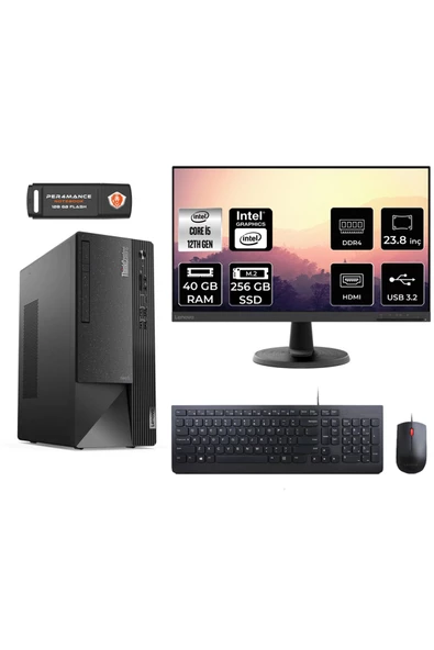 LENOVO Neo 50T AE0BJTXS036 i5 12400 40GB RAM 256GB SSD 23.8" FDOS MASAÜSTÜ BİLGİSAYAR