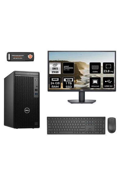 Dell OPTILEX 3000 AE3000S173 i5 12500 24GB RAM 1TB SSD RX550 4GB 23.8" FDOS MASAÜSTÜ BİLGİSAYAR