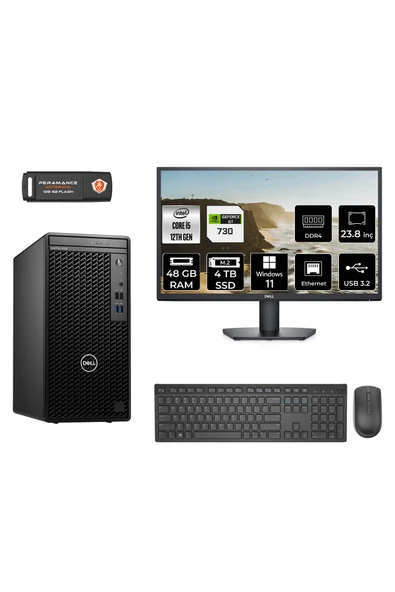 Dell OPTILEX 3000 AE3000S445 i5 12500 48GB RAM 4TB SSD GT730 4GB 23.8" W11P MASAÜSTÜ BİLGİSAYAR