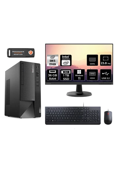 LENOVO Neo 50T AE0BJTXS133 i5 12400 36GB RAM 1TB SSD 23.8" W11P MASAÜSTÜ BİLGİSAYAR ürün görseli