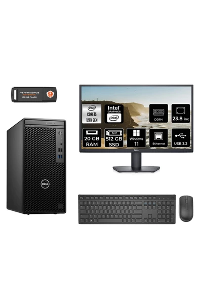Dell OPTILEX 3000 AE3000S117 i5 12500 20GB RAM 512GB SSD 23.8" W11P MASAÜSTÜ BİLGİSAYAR